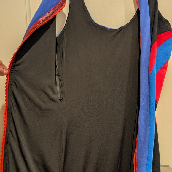 Bebe Colorblock Sleeveless Mini Dress - Black, Blue, Pink - Picture 7 of 9